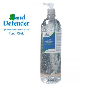 gel antibacterial con dispensador con pedal